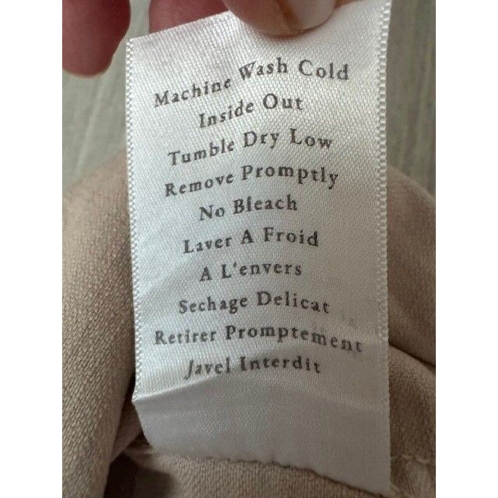 Frank & Eileen Mary Classic Shirtdress Sand Beige Cotton Size Medium Mini Length - Picture 8 of 9